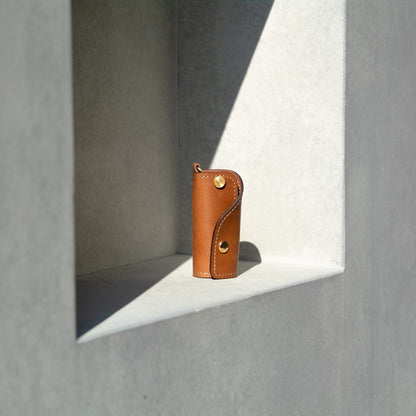 The SIDECAR custom leather key case in whiskey brown, a slim and durable key holder for personalized gifts